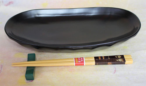 銘木箸（22.5cm）と小判鉢