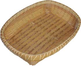 伝統の和雑貨]一具多用の竹ざる箱根宮城野竹細工の四身笊（よつみざる 