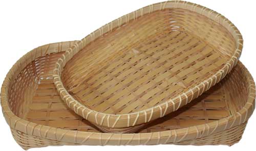 伝統の和雑貨]一具多用の竹ざる箱根宮城野竹細工の四身笊（よつみざる